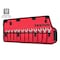 Tekton Roll Up Tool Bag, Stubby Comb. Wrench Pouch, 8-19mm, 12 Tool, Red, Woven Polyester Fabric, 12 Pockets ORG27212 - alternate 4